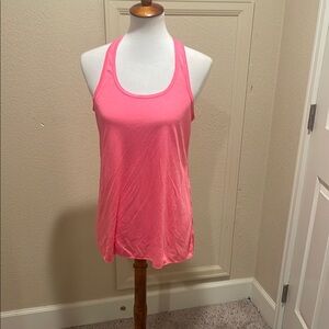 Pink Scoop Neck Sleeveless Tank Top